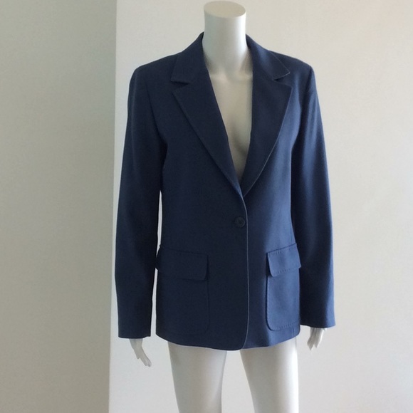 MAX MARA size 44 Italian Blue wool blazer - Picture 1 of 5